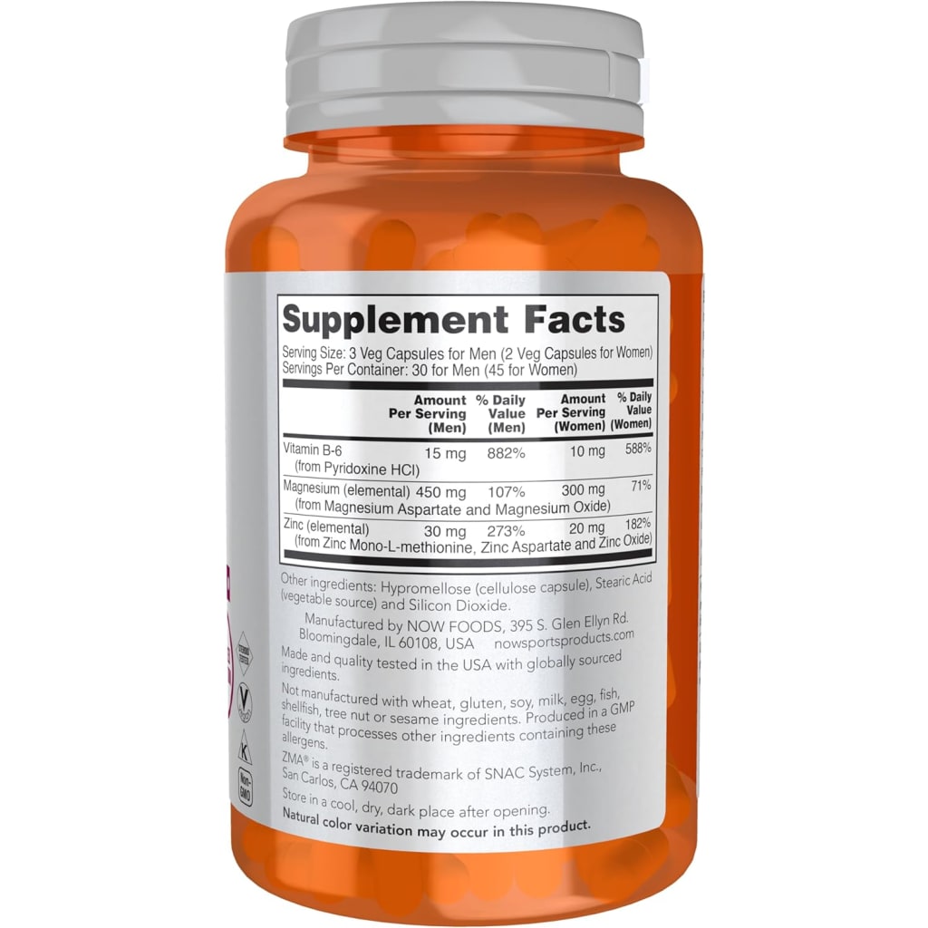 NOW Foods Zma Sports Recovery Vitamin | 90 Veg Caps