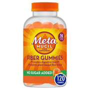 Metamucil Fiber Supplement Gummies, Sugar Free Orange Flavor, 5g Prebiotic Plant Based Fiber Blend, 120 Count