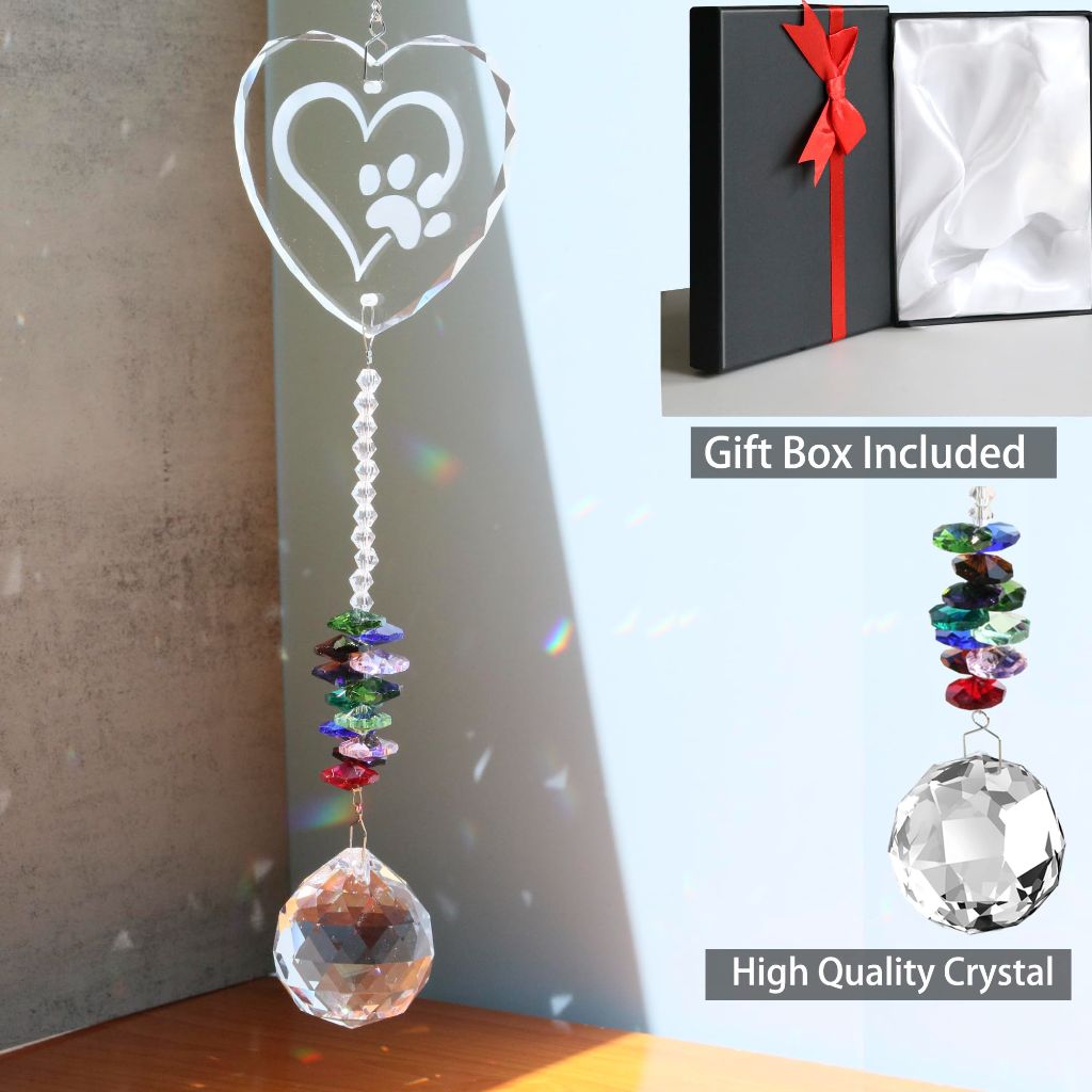 Dog Memorial Gifts Crystal Suncatcher,Pet Loss, Pet Sympathy,Dog Memorial Gifts for Loss of Dog,Pet Memorial Gift,Dog Passing Away Gifts