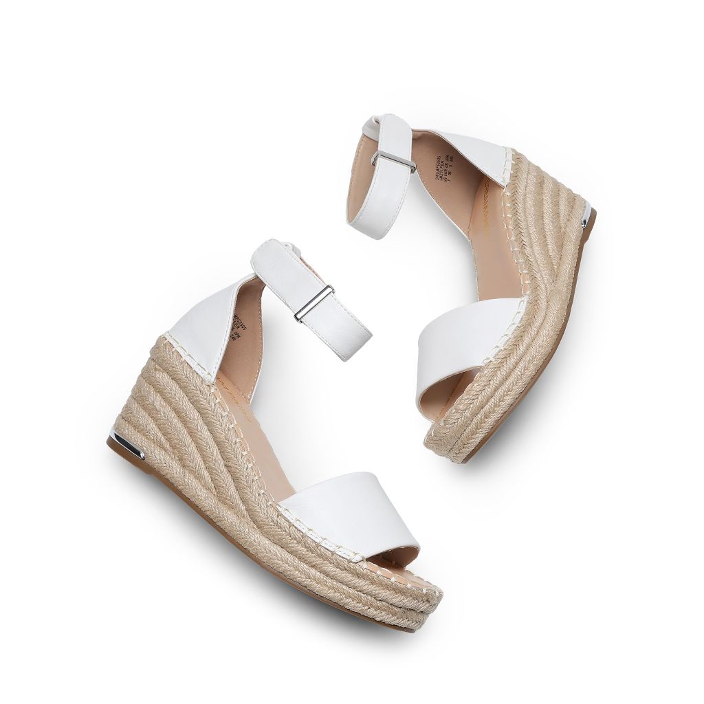 DREAM PAIRS Women's Wedge Sandals Open Toe Espadrilles Sandals Comfortable Dressy Ankle Strap Platform Sandals Suitable for Work Beach Summer Shoes, Size 8, White, DWUMPS2505