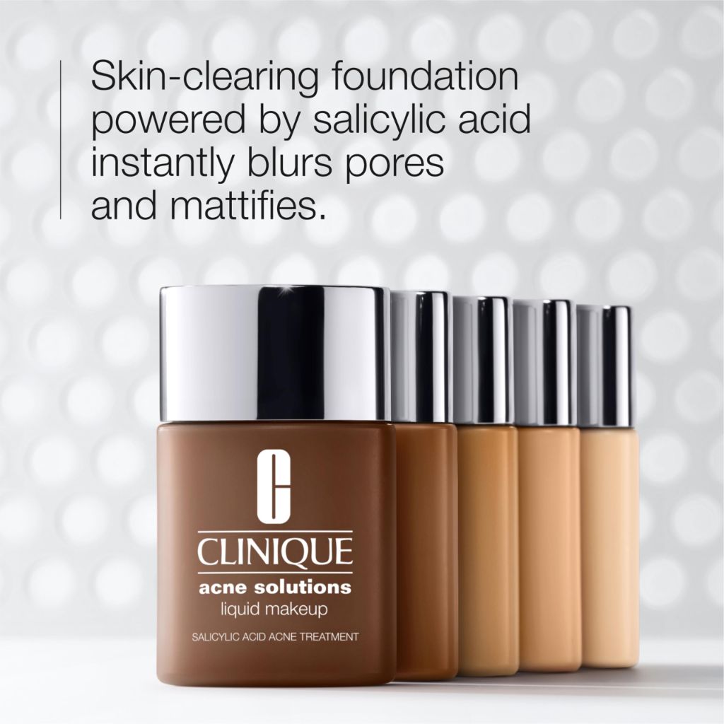 Clinique Acne Solutions Liquid Foundation Makeup  Natural Matte Finish, Espresso, 1.0 Fl Oz