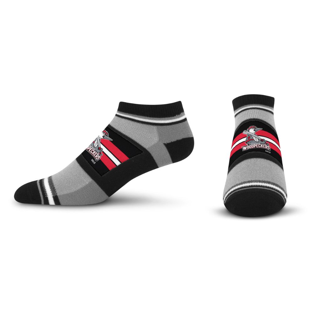 For Bare Feet MiLB FAYETTEVILLE WOODPECKERS Streak No Show Sock Team Colors Large