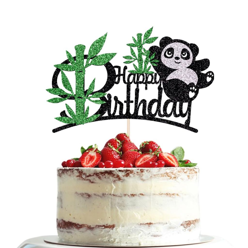 Dxsdgetue Panda Happy Birthday Cake Topper