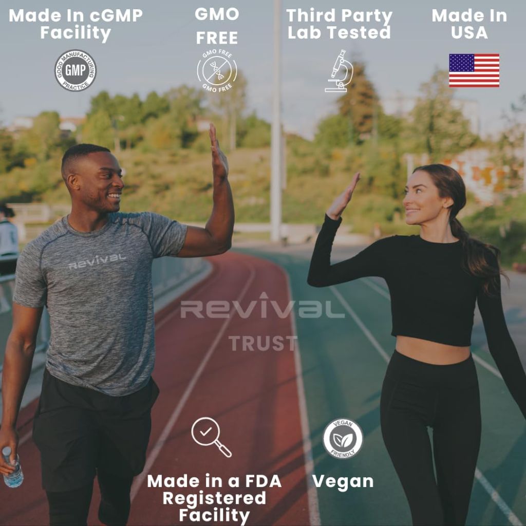 Revival Premium Micronized Creatine Monohydrate - HPLC Tested 100% Pure Grade - 500g (100 Servings) - Supports Lean Muscle Growth - Maximum Absorption - Unflavored - Made in USA & 3rd Party Lab Tested