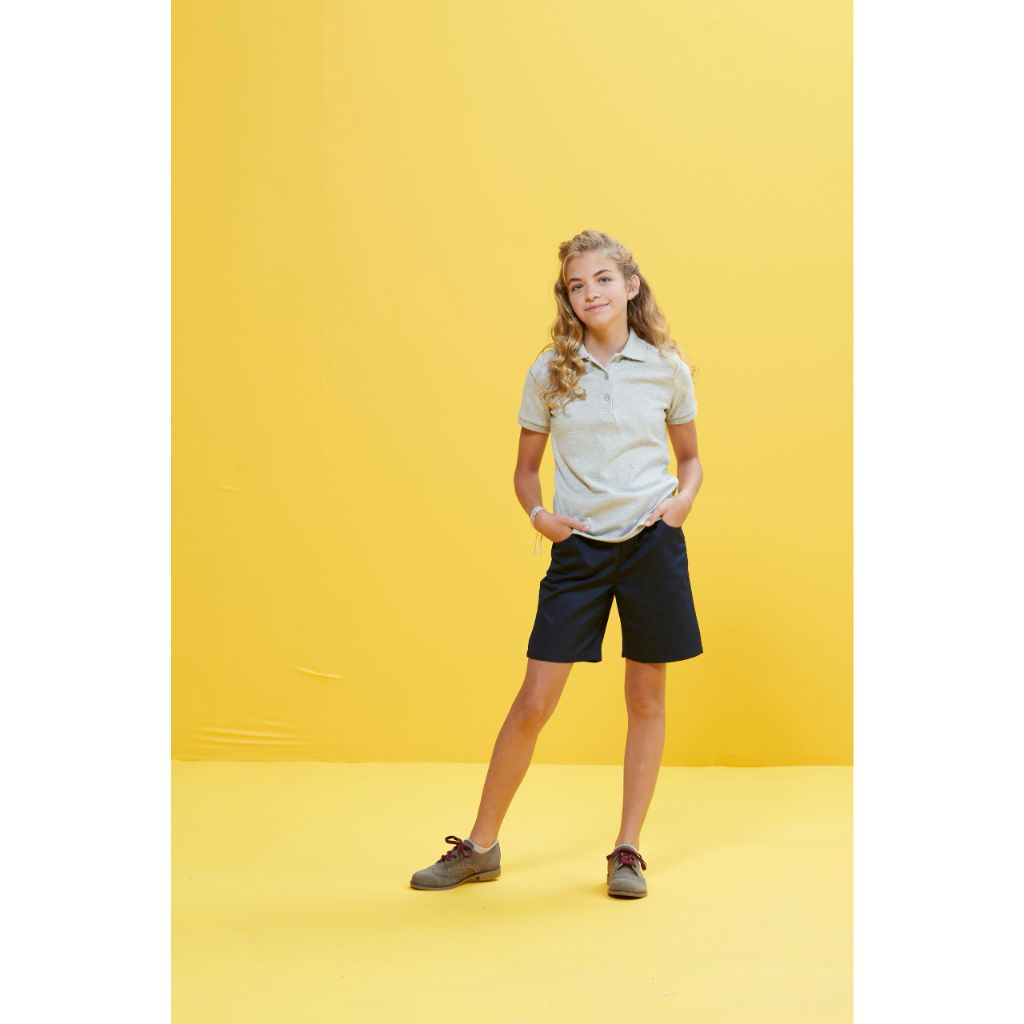 French Toast Girls' Pull-On Twill Short - Khaki, 12.5 Plus