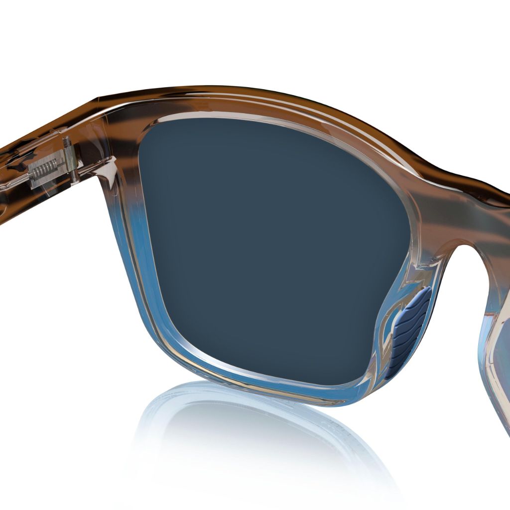 Fin-Nor Men's Tilloo Sunglasses, Grey-Brown Stripe/Blue Fade Frame, M/L