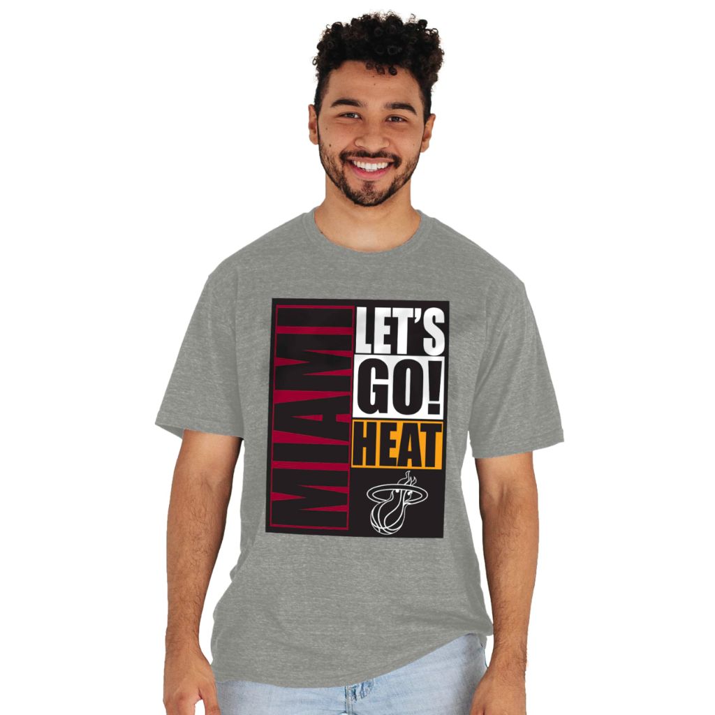 Miami Heat NBA Officially Licensed Tri-Blend T-Shirt Vintage Arch Gray, Large