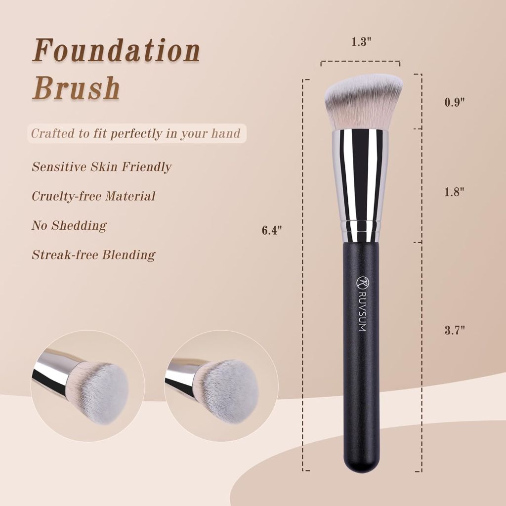 Travel Size Concealer Brush Flat Top, Compact Brush 6.4"