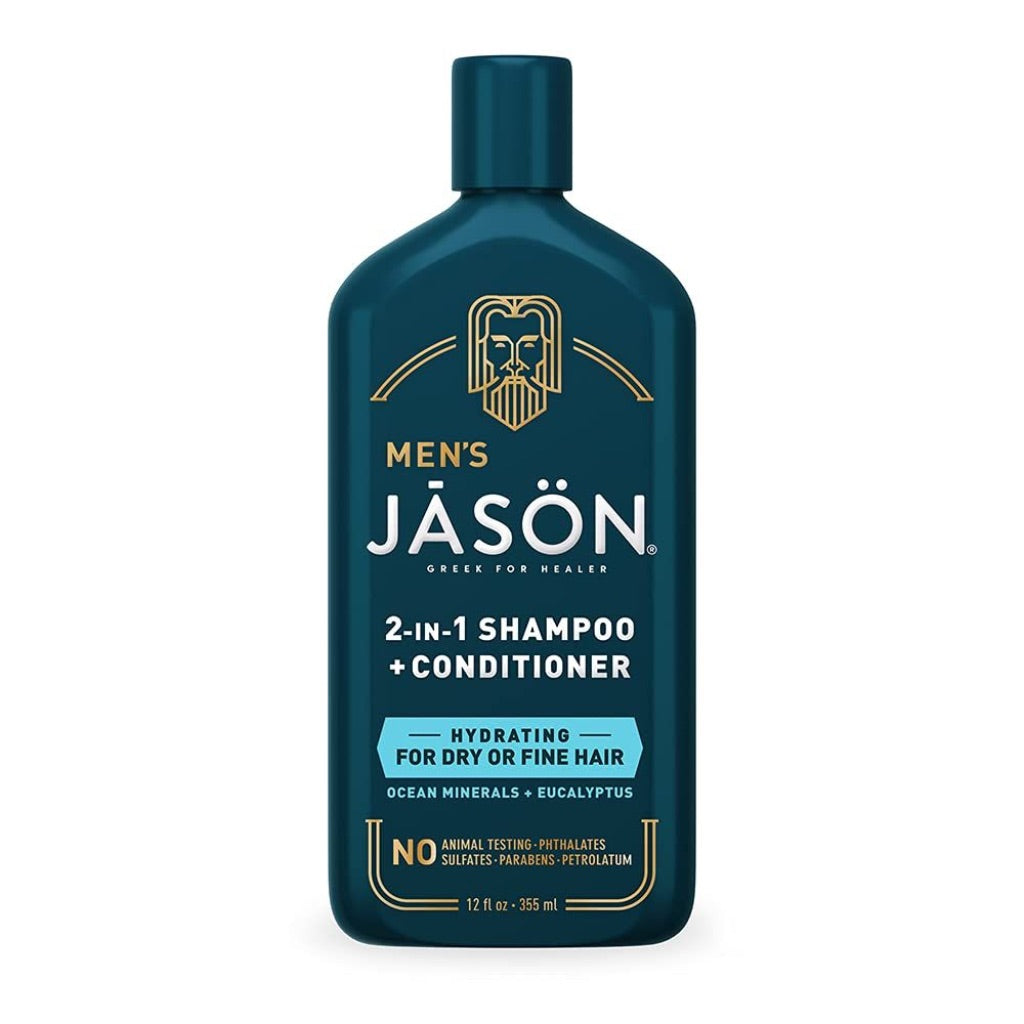 JASON Men s 2-in-1 Hydrating Ocean Minerals & Eucalyptus Shampoo & Conditioner  12 fl. oz.