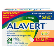 Alavert Allergy 24 Hour Relief, Citrus Burst Flavor, Orally Disintegrating Allergy Tablets, Non-drowsy 60 Count