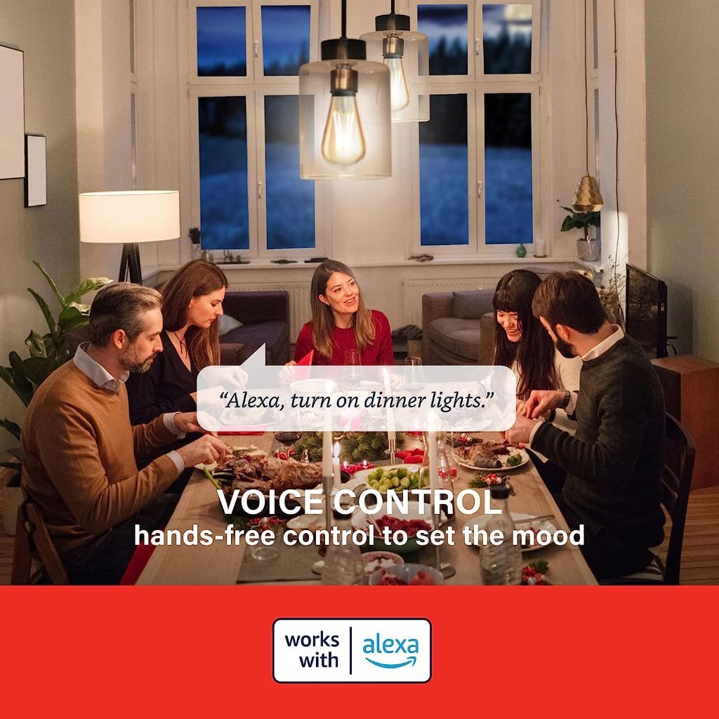 Sengled Smart Edison Bulbs, S1 Auto Pairing with Alexa Devices, Vintage Smart Light Bulbs That Work with Alexa 2000K E26, 4-Pack