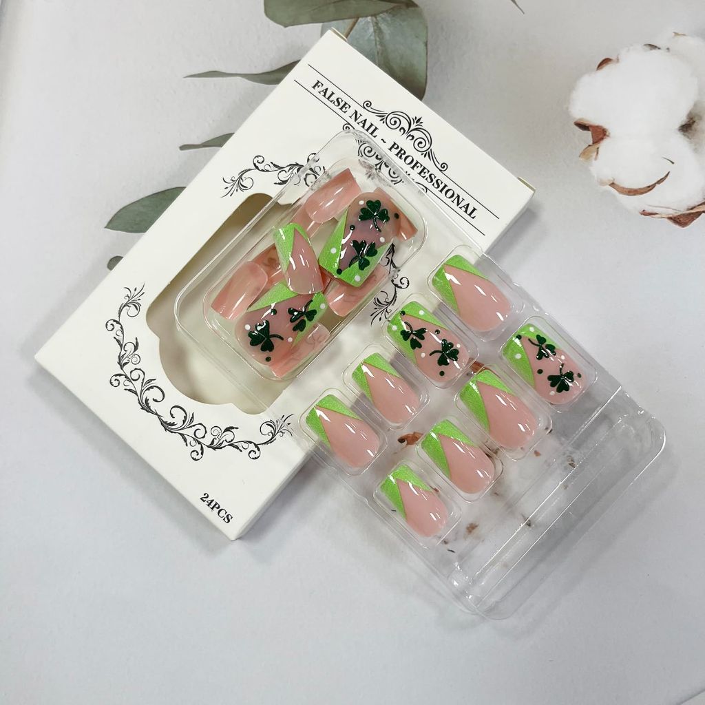 St. Patrick's Day French Tip Press-On Nails - 24pcs.