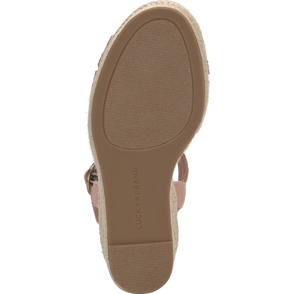 Lucky Brand Coyna Floral Espadrille Wedge Sandal, Bellini - size 10M