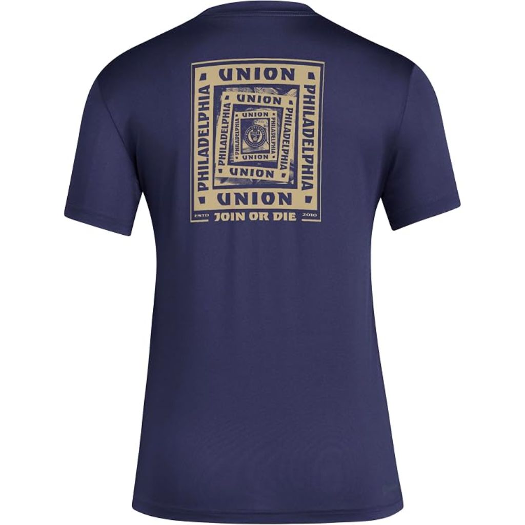 Adidas Women's Philadelphia Union Soccer T-Shirt, Team Navy Blue/Philadelphia Union, X-Large