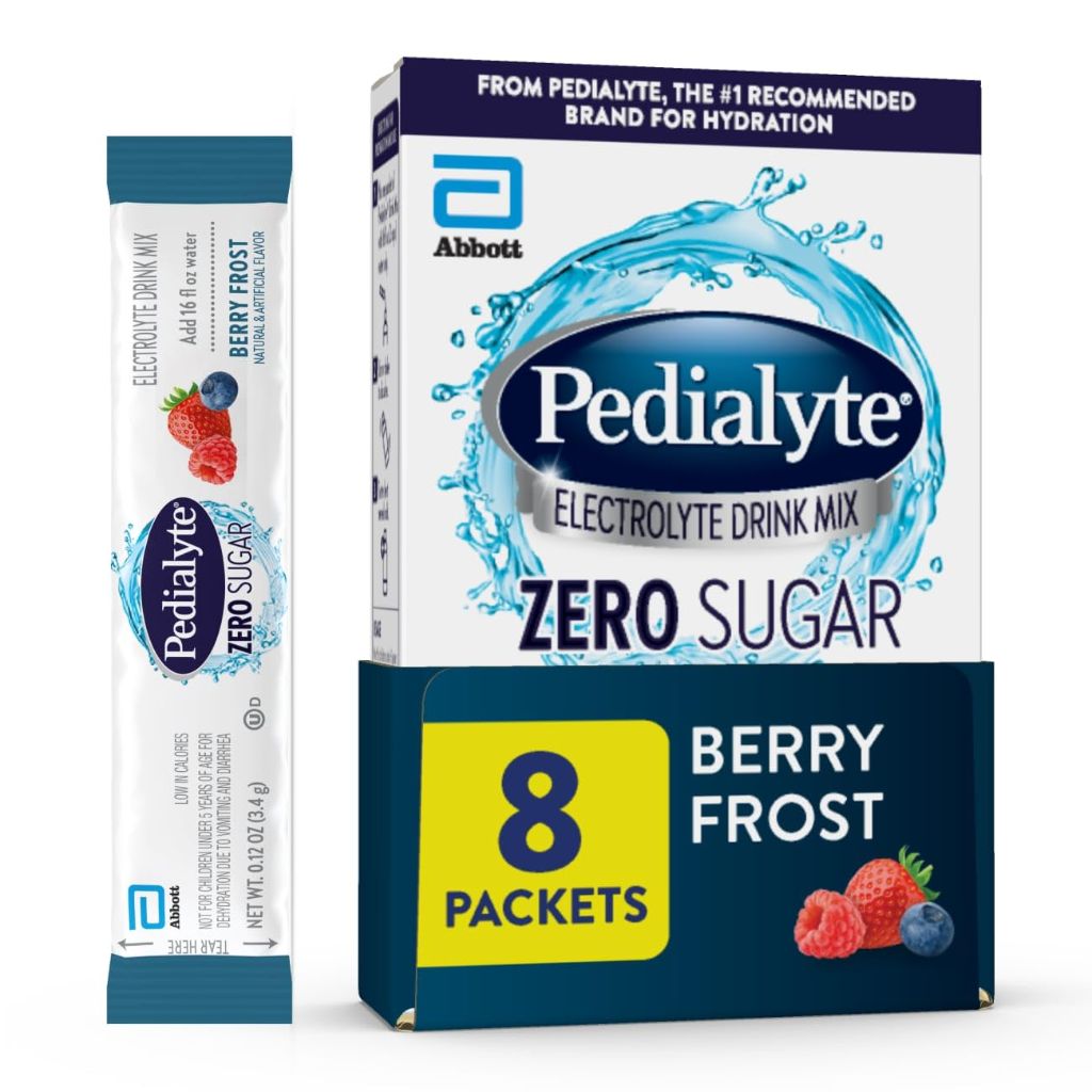 Pedialyte Electrolyte Drink Mix With Zero Sugar, Great Hydration Low in Calories | Berry Frost,