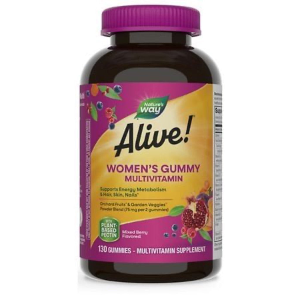 Nature s Way Alive! Women s Gummy Multivitamins  B-Vitamins  Mixed Berry Flavored  130 Count