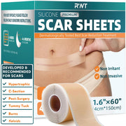 Silicone Scar Tape - 60" x 1.6" Roll - 1.5M, Scar Treatment - Medical Grade Reusable Silicone Scar Sheets