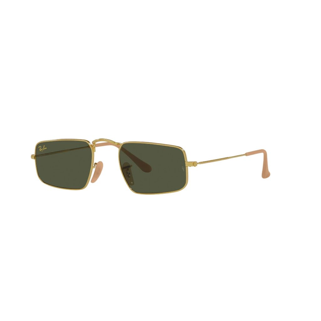 Ray-Ban Unisex RB3957 Julie Rectangular Sunglasses, Legend Gold/Green, 49 mm