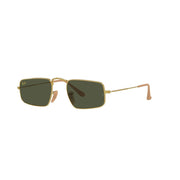 Ray-Ban Unisex RB3957 Julie Rectangular Sunglasses, Legend Gold/Green, 49 mm