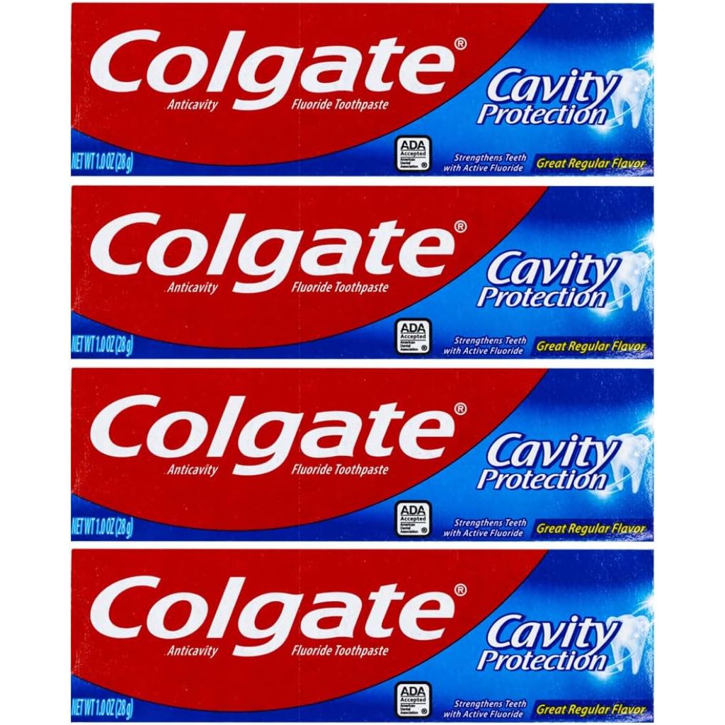 Colgate Cavity Protection Toothpaste, Travel Size - Regular Flavor, 1oz (4 Pack)
