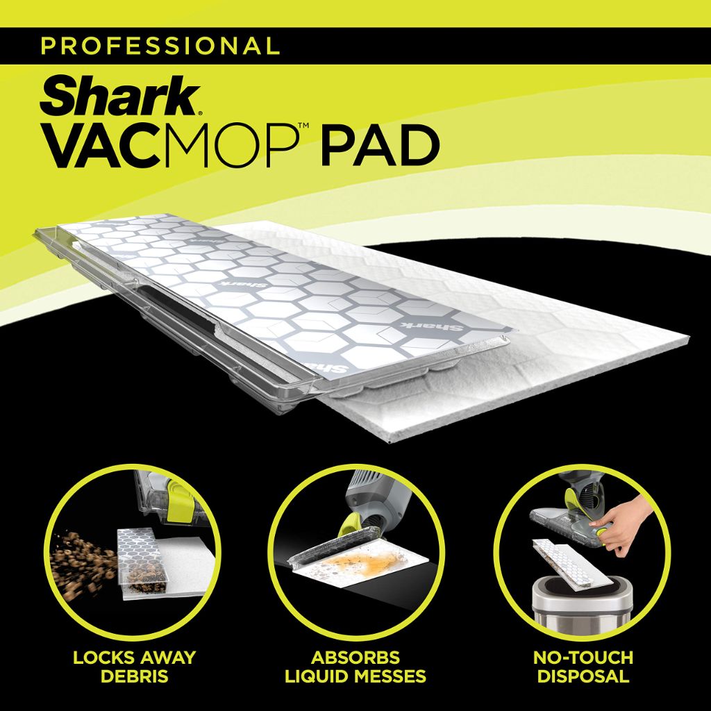 Shark VACMOP Disposable Hard Floor Pad Refills, Compatible with VM252 & VM180 3 Packs of 10 (30ct.)