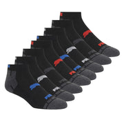 PUMA men's 8 Pack Low Cut Running Socks, Black, 10-13 US