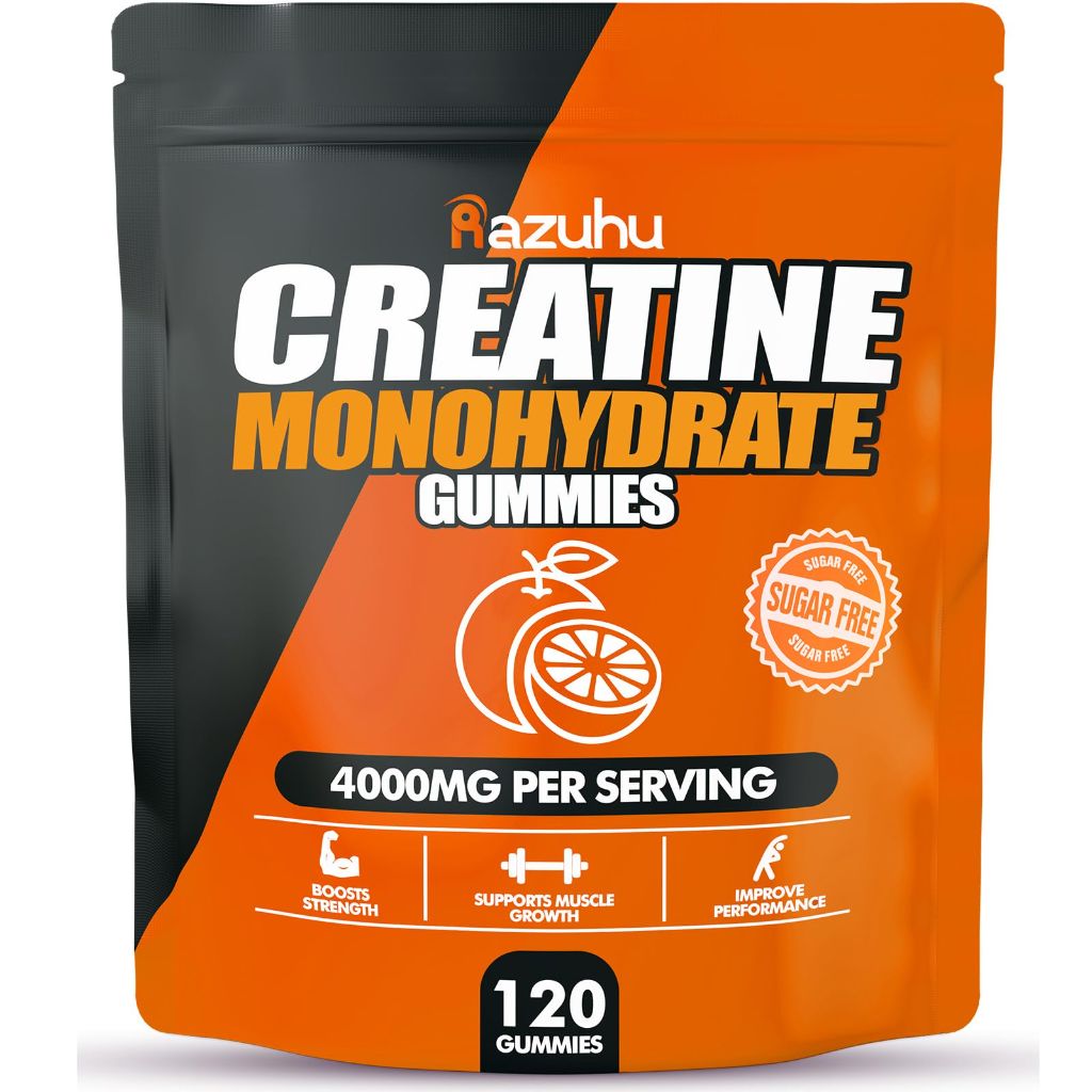 Creatine Monohydrate Gummies 4g per serving, Creatine Gummies - 120 Count (Orange)