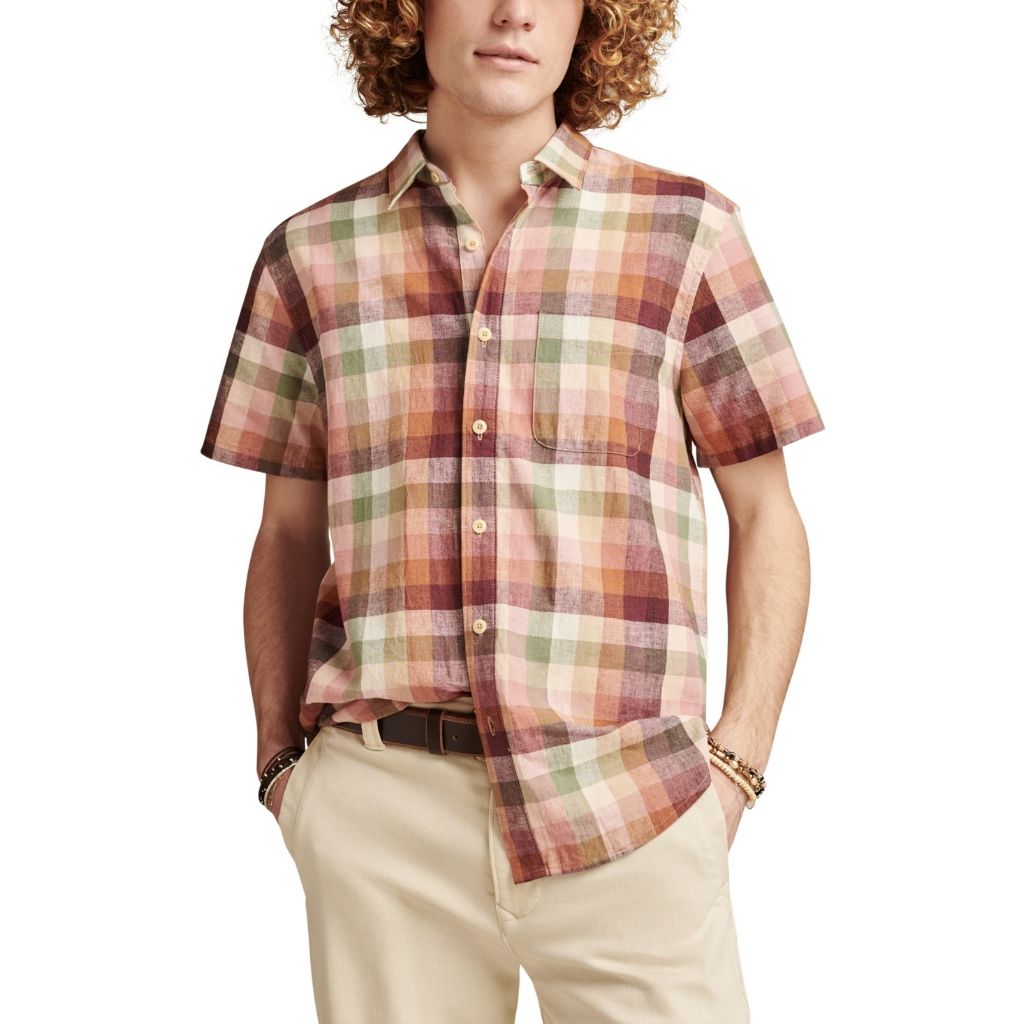 Lucky Brand Men's Multi Plaid San Gabriel Short Sleeve Button Down Shirt - Plaid Multi, Small