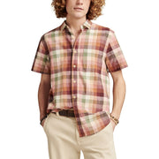 Lucky Brand Men's Multi Plaid San Gabriel Short Sleeve Button Down Shirt - Plaid Multi, Small