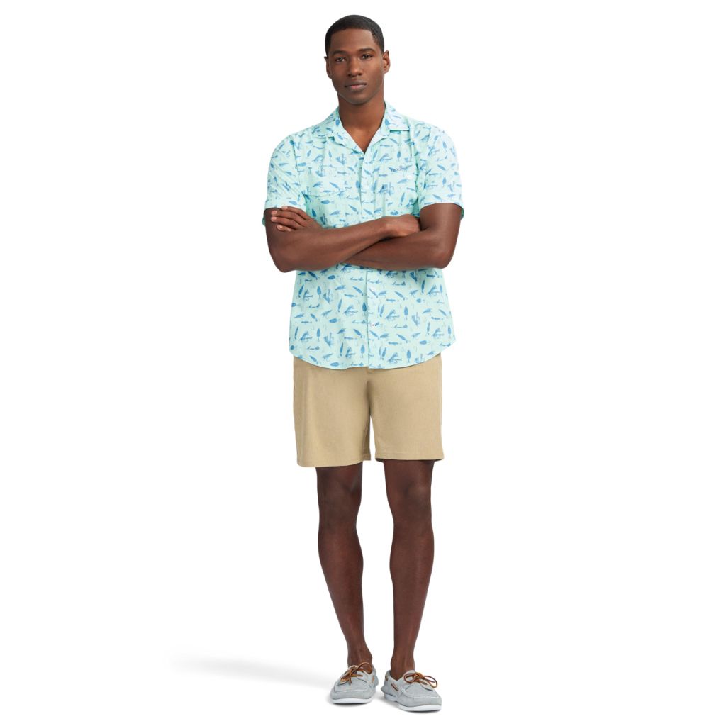 IZOD Men's 9.5" Luxury Hybrid Performance Flat Front Short, Cedarwood Kh, 36