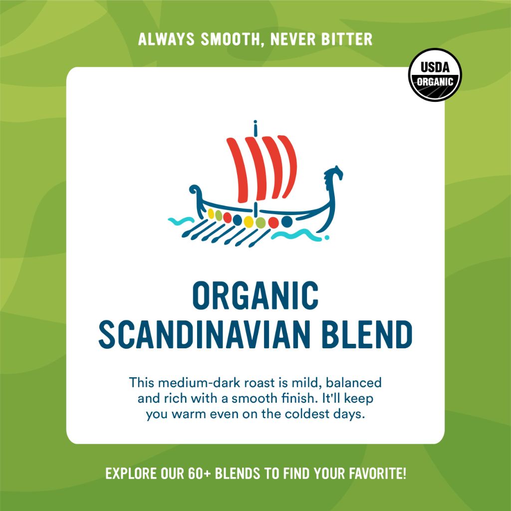 Cameron's Coffee Roasted Whole Bean Coffee, Organic Scandinavian Blend, 4 Pound
