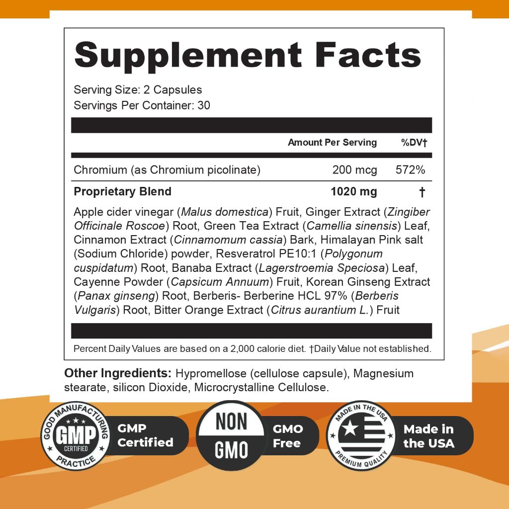 BurnPeak – 100% Natural Formula with Apple Cider Vinegar, Ginger, Green Tea & More – 60 Capsules, 1-Month Supply