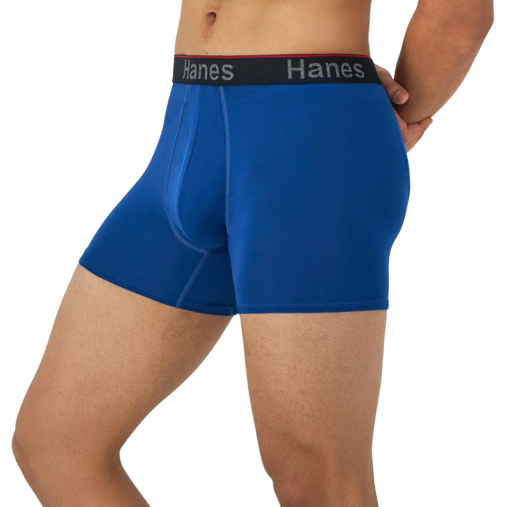 Hanes Men's Total Support Pouch Trunks, Cotton Stretch Underwear for Men, 3-Pack, Large