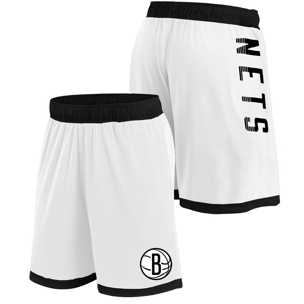 SZ L 14-16, NBA Youth 8-20 Official Trouble on the Court Performance Shorts ( Brooklyn Nets White)