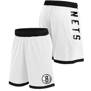 SZ L 14-16, NBA Youth 8-20 Official Trouble on the Court Performance Shorts ( Brooklyn Nets White)