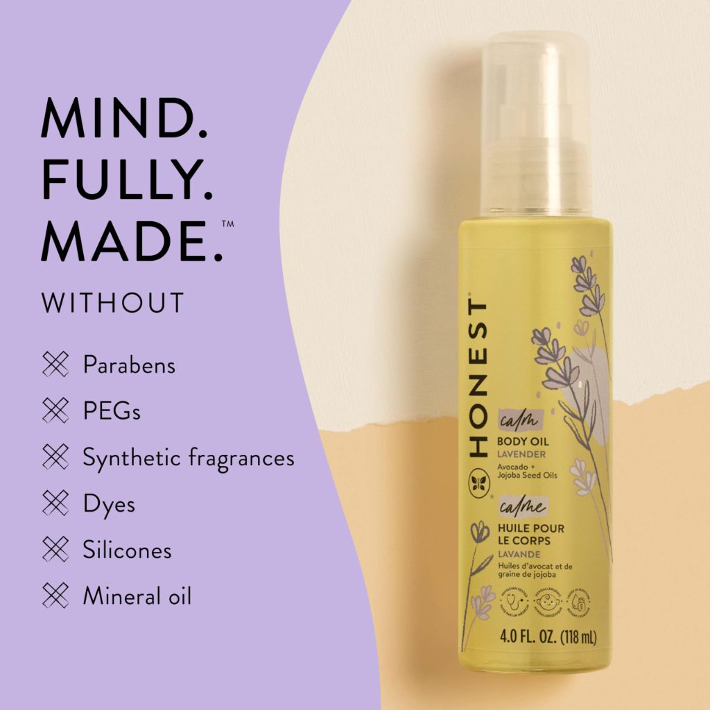 The Honest Company Lavender Infused Calming Body Oil, 4.0 fl oz