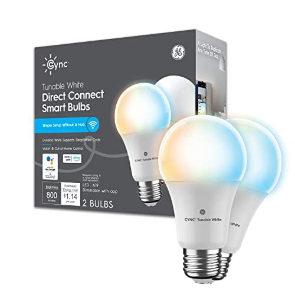 GE CYNC Smart LED Light Bulbs (2 Pack)