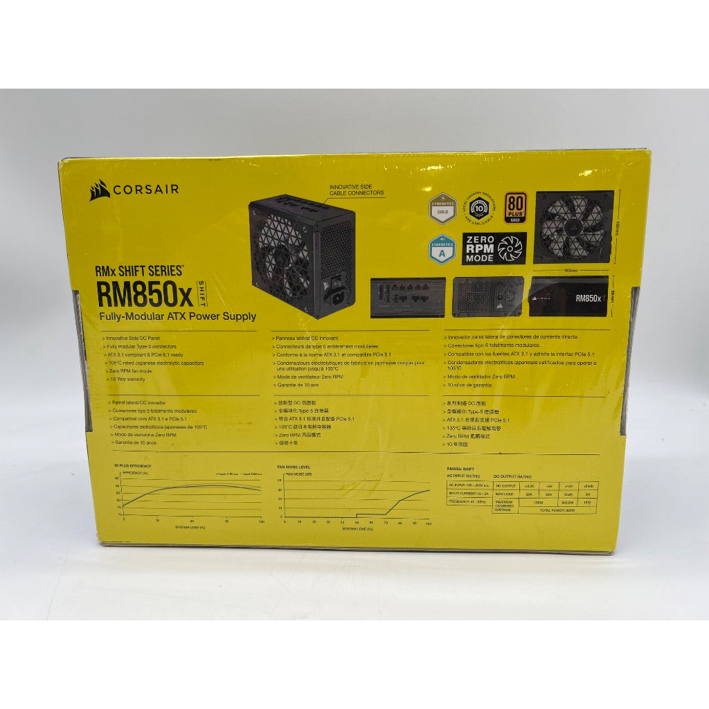 Corsair RMx Shift Series RM850x 850W PCI-E 5.0 ATX Modular Power Supply