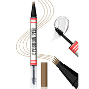 Vevivia Eyebrow Pen & Eyebrow Gel - Eyebrow Pencil Magical 2-in-1 Dual-Ended Brow Pencil (Brown)