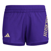 Adidas Women's D4T Woven University of Washington Training Shorts, Purple, X-Small/3" Inseam