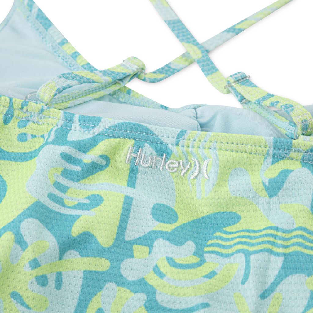 SZ 16, Hurley - Girl's BEI 1-Piece Cut Out Swim Suit | Turquoise Waves