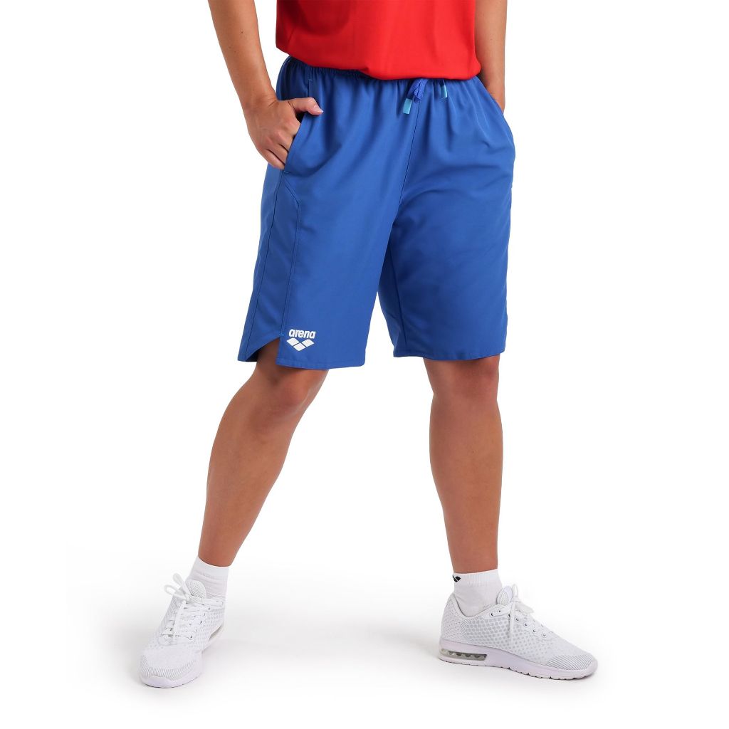 ARENA Team Unisex Bermuda Athletic Panel Shorts Polyester Beach Swim Trunks Inner Pocket for Sports or Water, Royal, Small