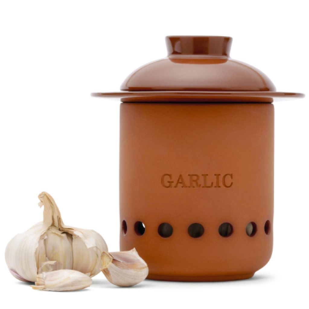 Monkey Business – Garlic Keeper – Terracotta Garlic Storage Container with Separate Ventilated Compartments