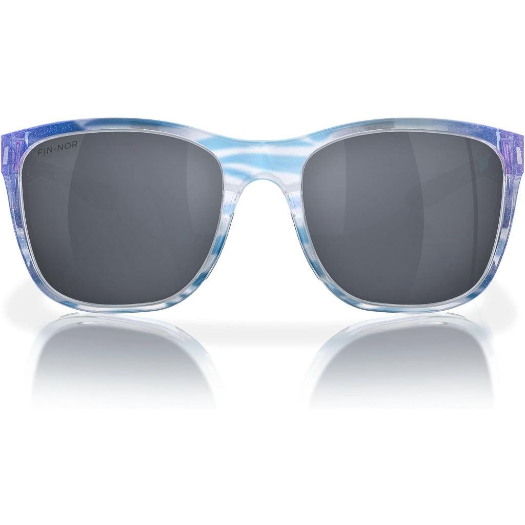 Fin-Nor Tilloo Sunglasses - Iridescent Pearl Stripe Frame/Gray Glass Lens