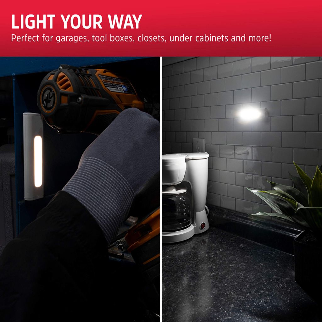 Energizer LED Under Cabinet Light, Motion Activated, Battery Powered Lights, Wireless, Dimmable, 40 Lumens, 2 Pack 84772