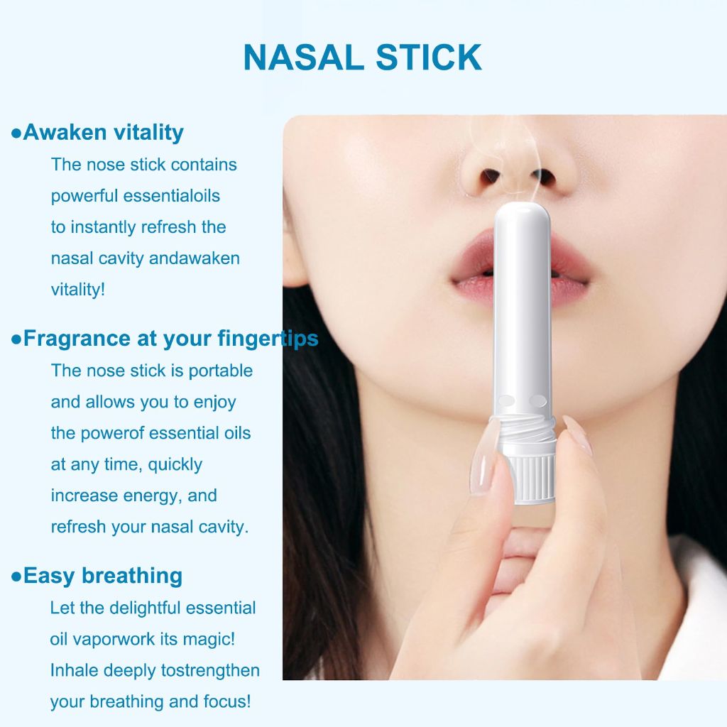 AZHAIBUQI Nasal Stick Boost Energy Set, Nose Inhaler Stick, Better Breathing, Natural Menthol Inhaler (Set of 4)