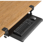 BONTEC KMT01-PJ Under Desk Keyboard Tray, Pull-Out Keyboard & Mouse Platform with C-Clamp, 20 x 11.8 in Space-Saving Ergonomic Slide-Out Drawer, Black