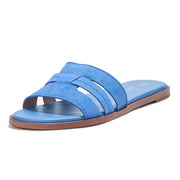 SZ 11B, Cole Haan Women's Flynn Slotted Slides, Dutch Blue Suede