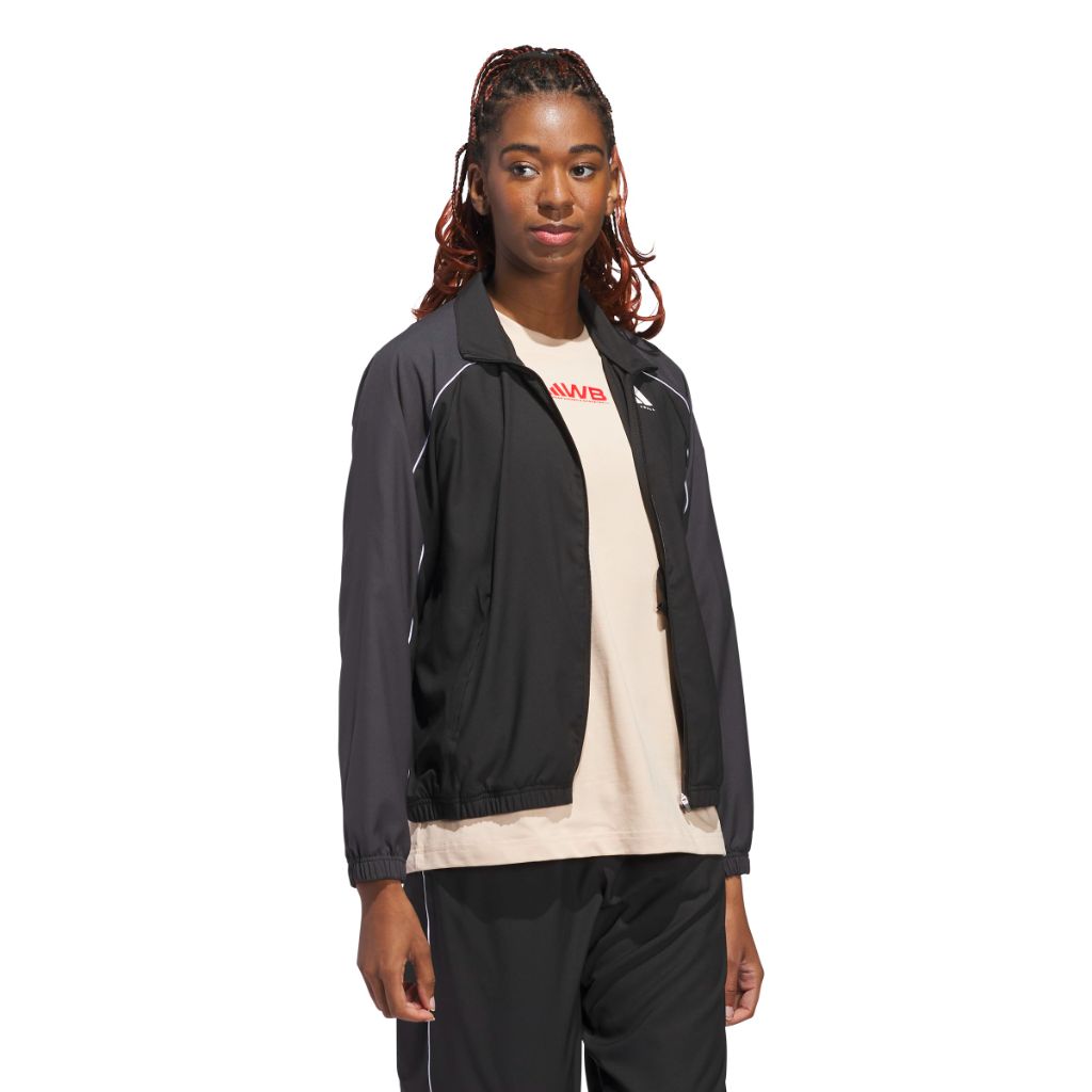 Adidas Women's Select Woven Basketball Jacket, Black/Carbon, X-Large