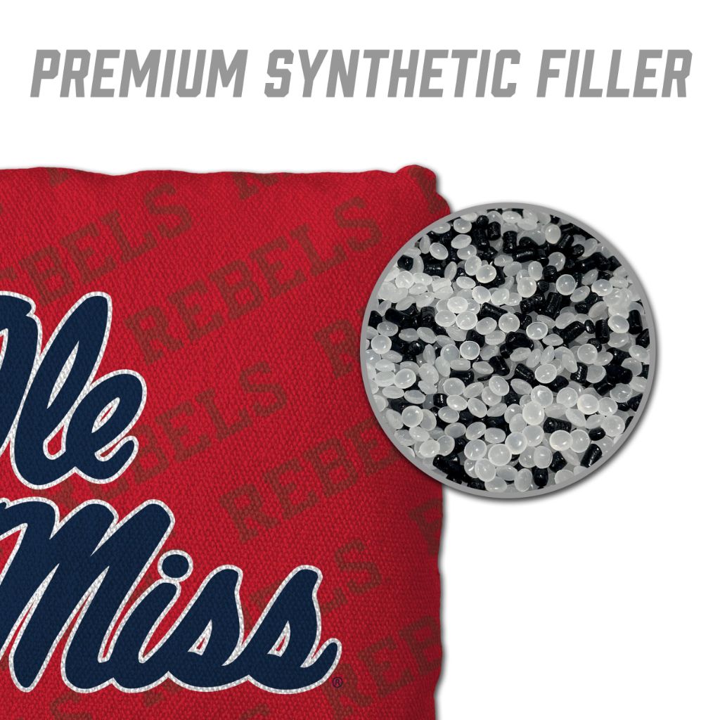 YouTheFan Officially-Licensed NCAA Mississippi Rebels Set of 4 Cornhole Bags